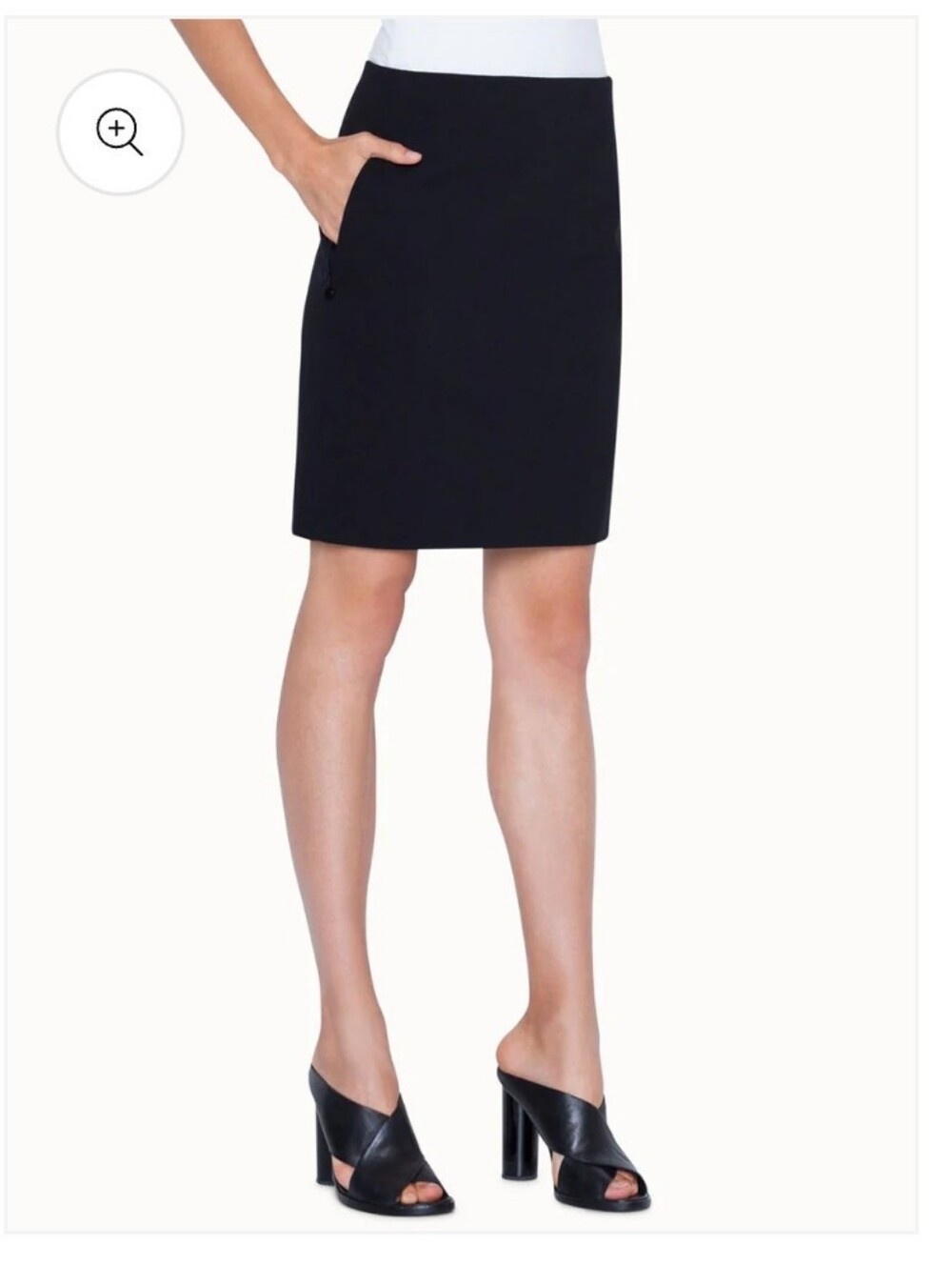 Akris Punto Black Jersey Pencil Stretch Skirt Size 14 Career Work Office